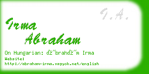 irma abraham business card